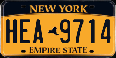 NY license plate HEA9714