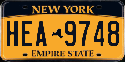 NY license plate HEA9748