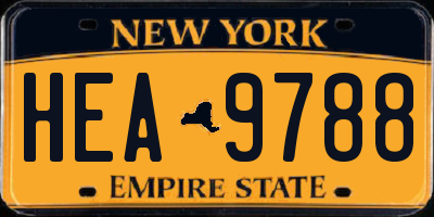 NY license plate HEA9788