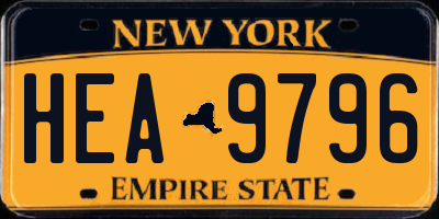 NY license plate HEA9796