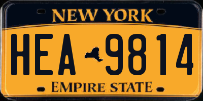 NY license plate HEA9814