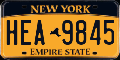 NY license plate HEA9845