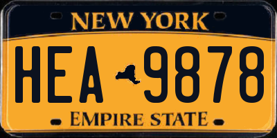 NY license plate HEA9878