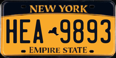 NY license plate HEA9893