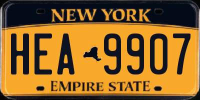 NY license plate HEA9907