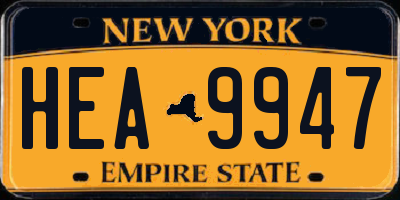 NY license plate HEA9947