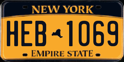 NY license plate HEB1069
