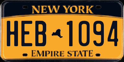 NY license plate HEB1094