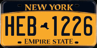 NY license plate HEB1226