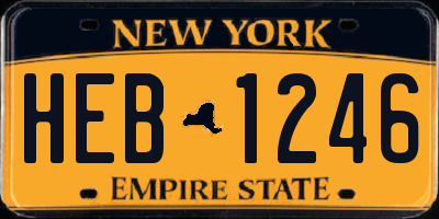 NY license plate HEB1246