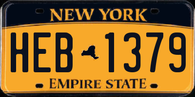 NY license plate HEB1379