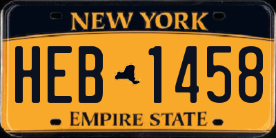 NY license plate HEB1458
