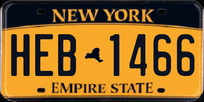 NY license plate HEB1466