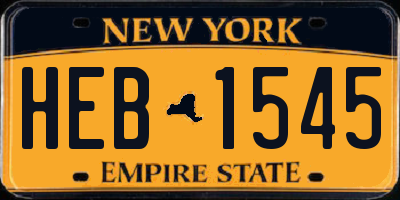 NY license plate HEB1545