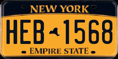 NY license plate HEB1568