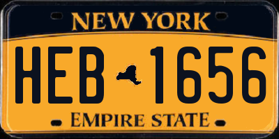NY license plate HEB1656