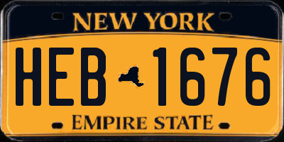 NY license plate HEB1676