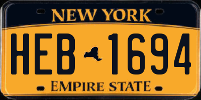 NY license plate HEB1694