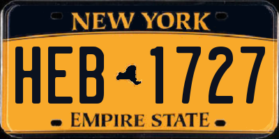 NY license plate HEB1727
