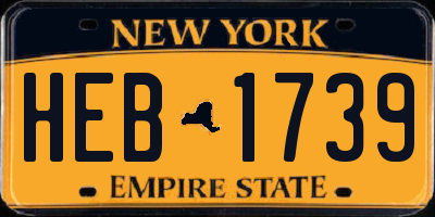 NY license plate HEB1739