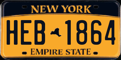 NY license plate HEB1864