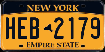 NY license plate HEB2179