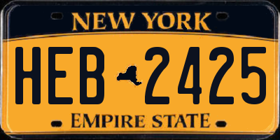 NY license plate HEB2425