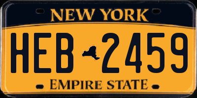 NY license plate HEB2459