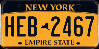 NY license plate HEB2467