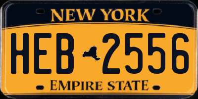NY license plate HEB2556