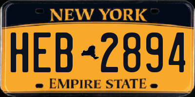 NY license plate HEB2894