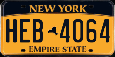 NY license plate HEB4064