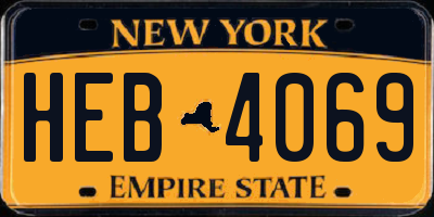 NY license plate HEB4069