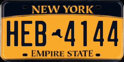 NY license plate HEB4144