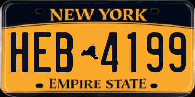 NY license plate HEB4199