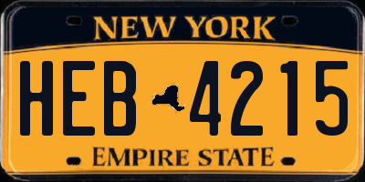 NY license plate HEB4215
