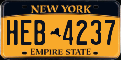 NY license plate HEB4237
