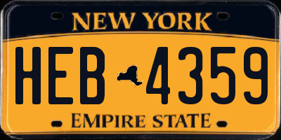 NY license plate HEB4359
