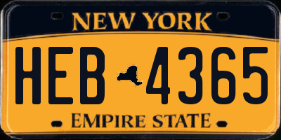 NY license plate HEB4365