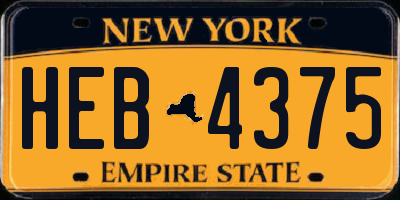 NY license plate HEB4375