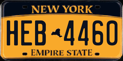 NY license plate HEB4460