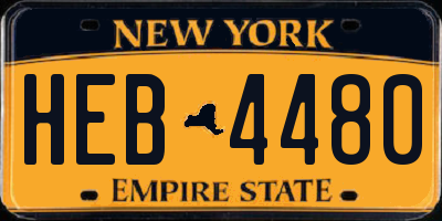 NY license plate HEB4480