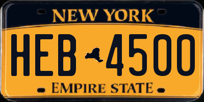 NY license plate HEB4500