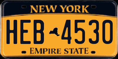 NY license plate HEB4530
