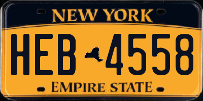NY license plate HEB4558