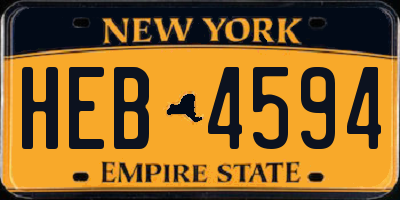 NY license plate HEB4594