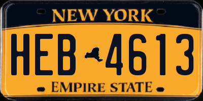 NY license plate HEB4613