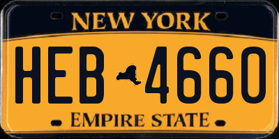 NY license plate HEB4660