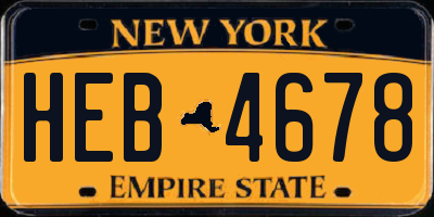 NY license plate HEB4678