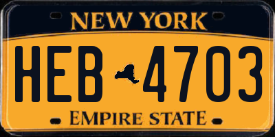 NY license plate HEB4703